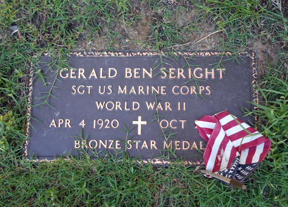 Gerald Ben Seright April 4, 1920 - October 26, 2012 Grave Marker