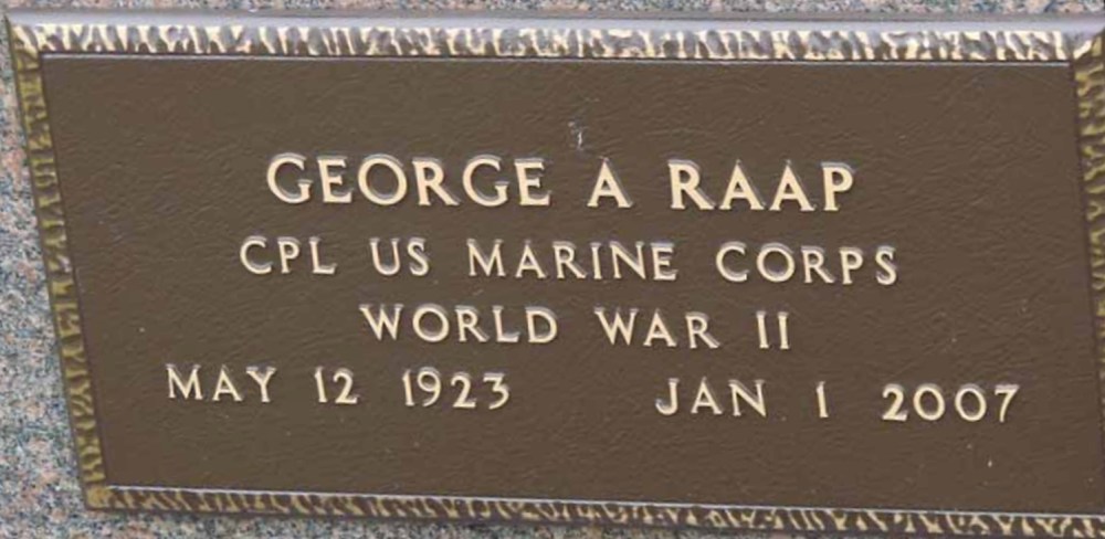 George A Raap May 12, 1923 - January 1, 2007 Grave Marker