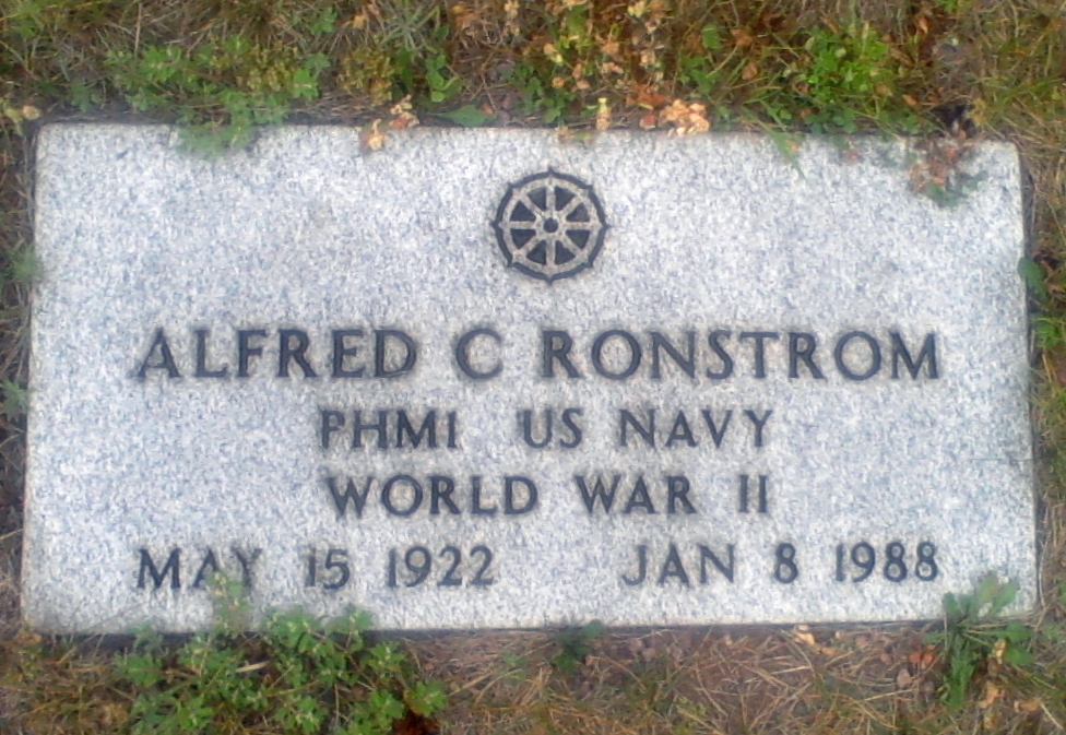 Alfred C Ronstrom May 15, 1922 - January 8, 1988 Grave Marker