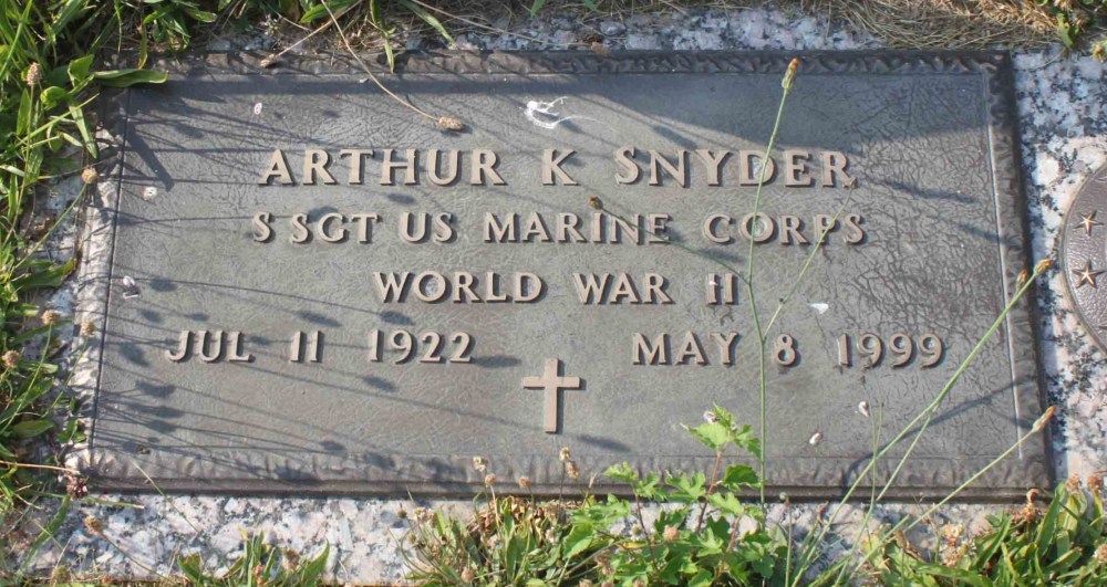 Arthur K Snyder July 11, 1922 - May 8, 1999 Grave Marker