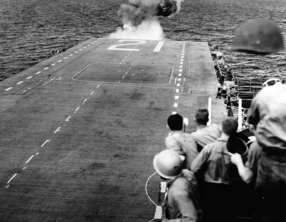 USS Boxer September 16 1950 - Initial Take-Off Crash