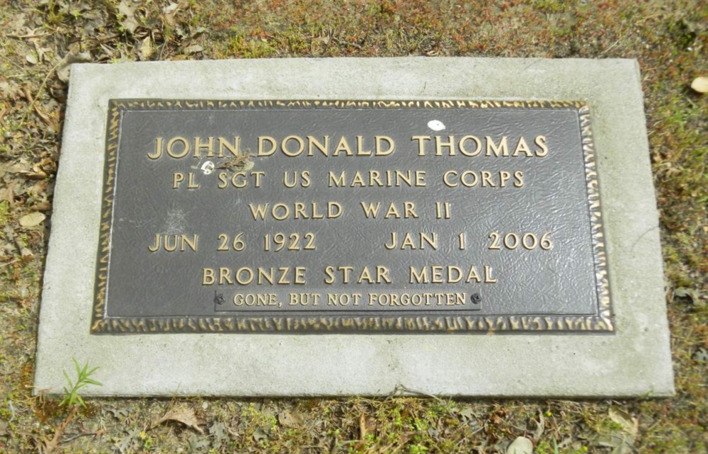 Platoon Sergeant John Donald Thomas Grave Marker