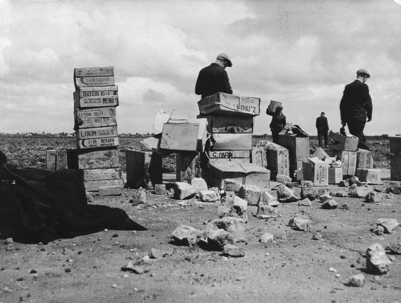 Stacks of 10-1 Rations Crates