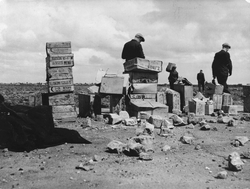 Stacks of 10-1 Rations Crates
